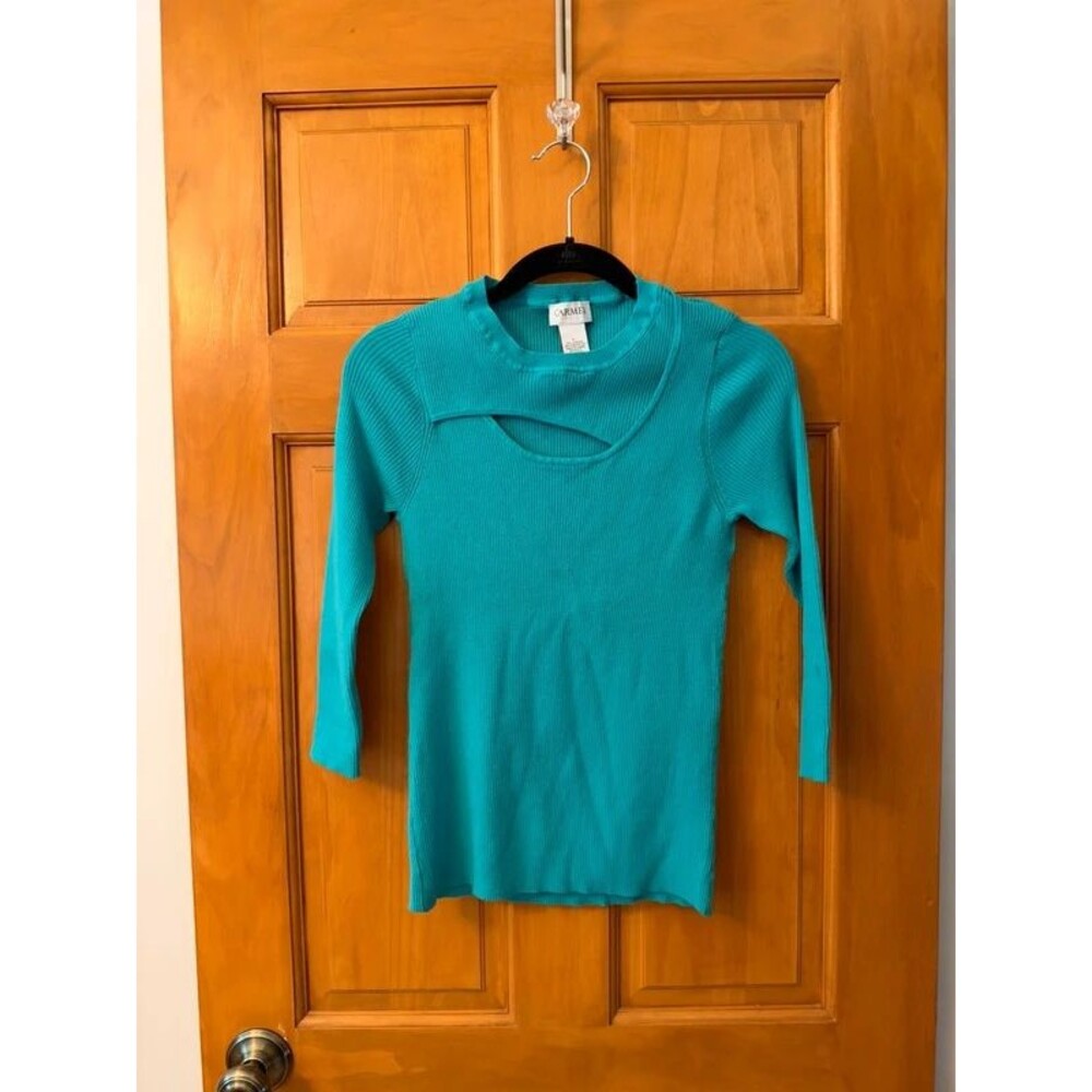 Teal Ribbed Knit Top